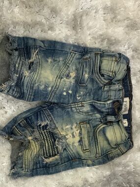 FWRD Kids Distressed Denim Shorts in Light Blue